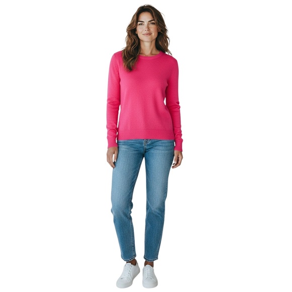 LAMBERTO LOSANI FUCHSIA CASHMERE KNIT PULLOVER SWEATER - Picture 7 of 7